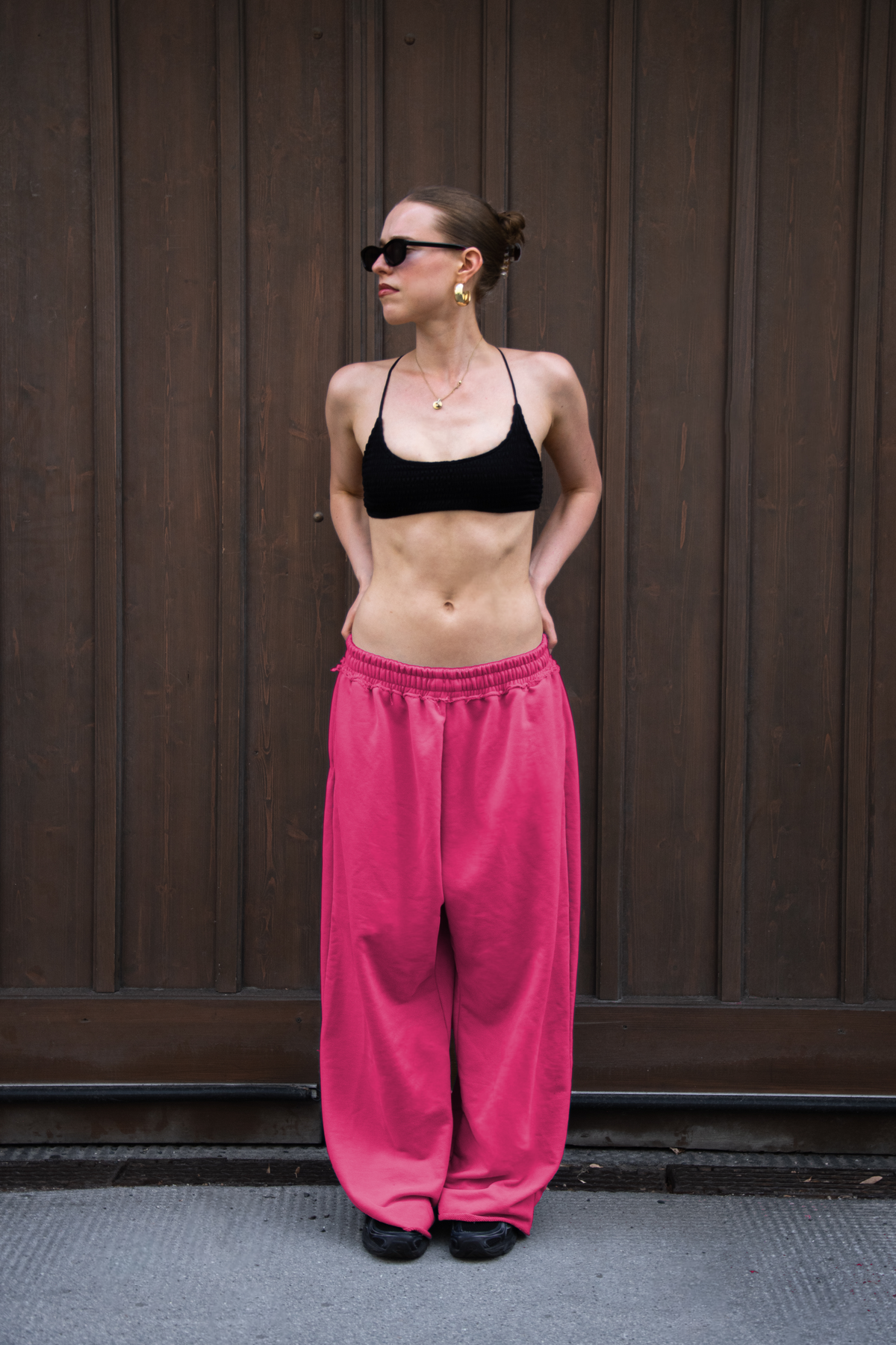 DEFAULT Cotton Joggers in Fuchsia