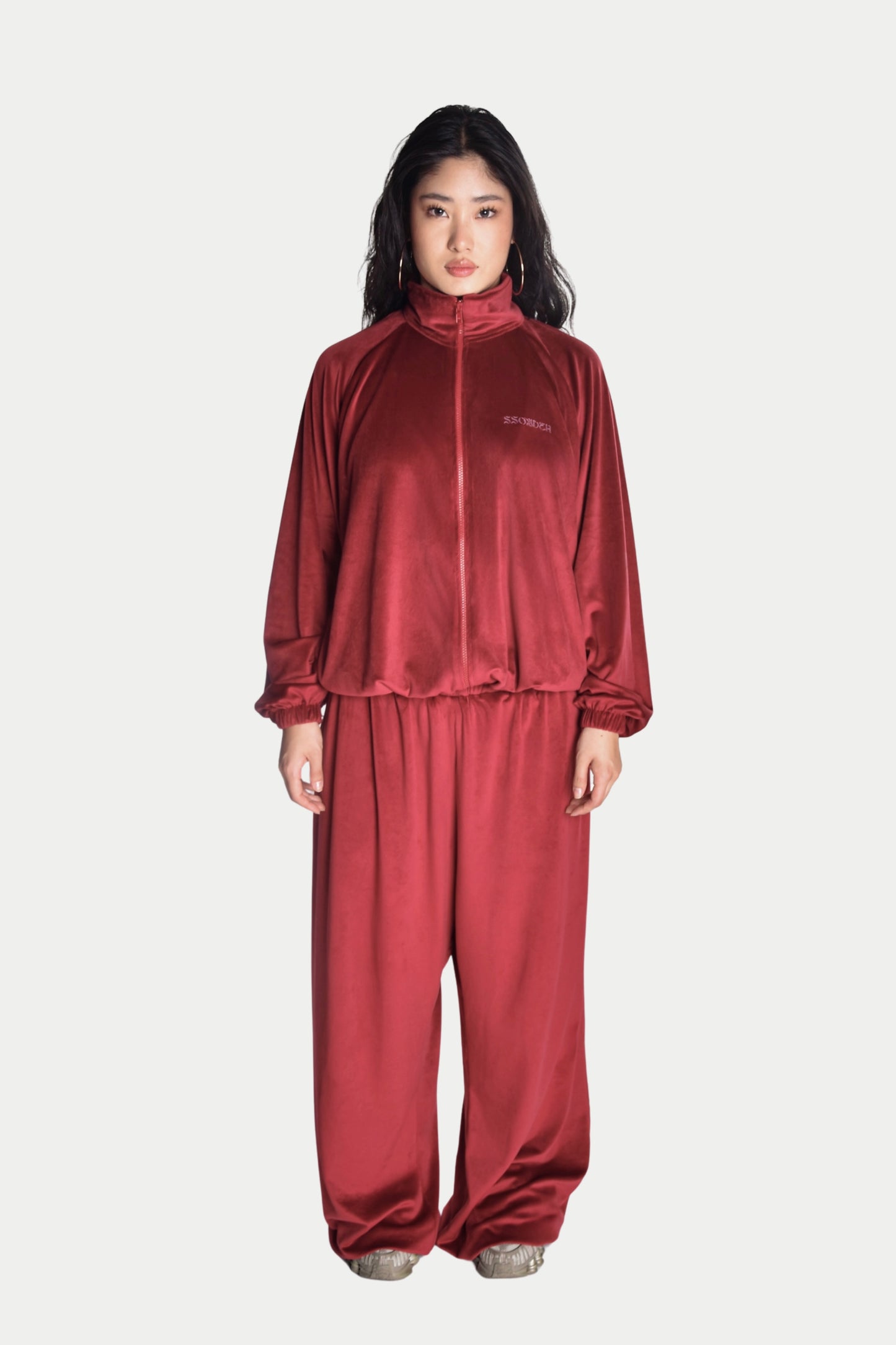 BUNDLE: Velour Set + Velour Top in Cherry Red