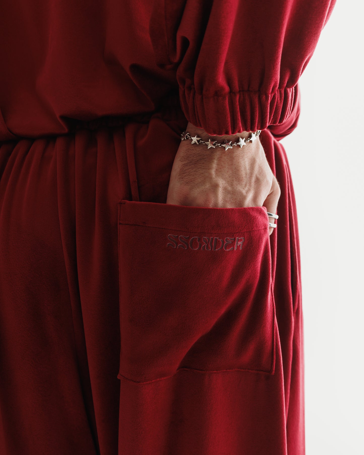VELOUR SET in Cherry Red