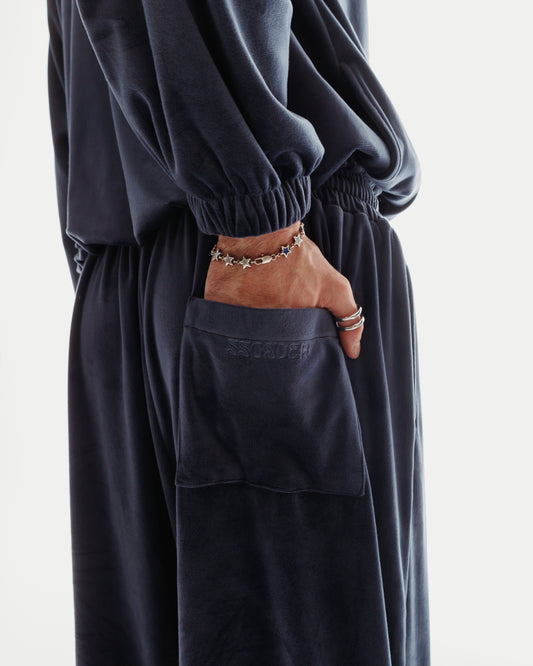 VELOUR JOGGERS in Deep Blue