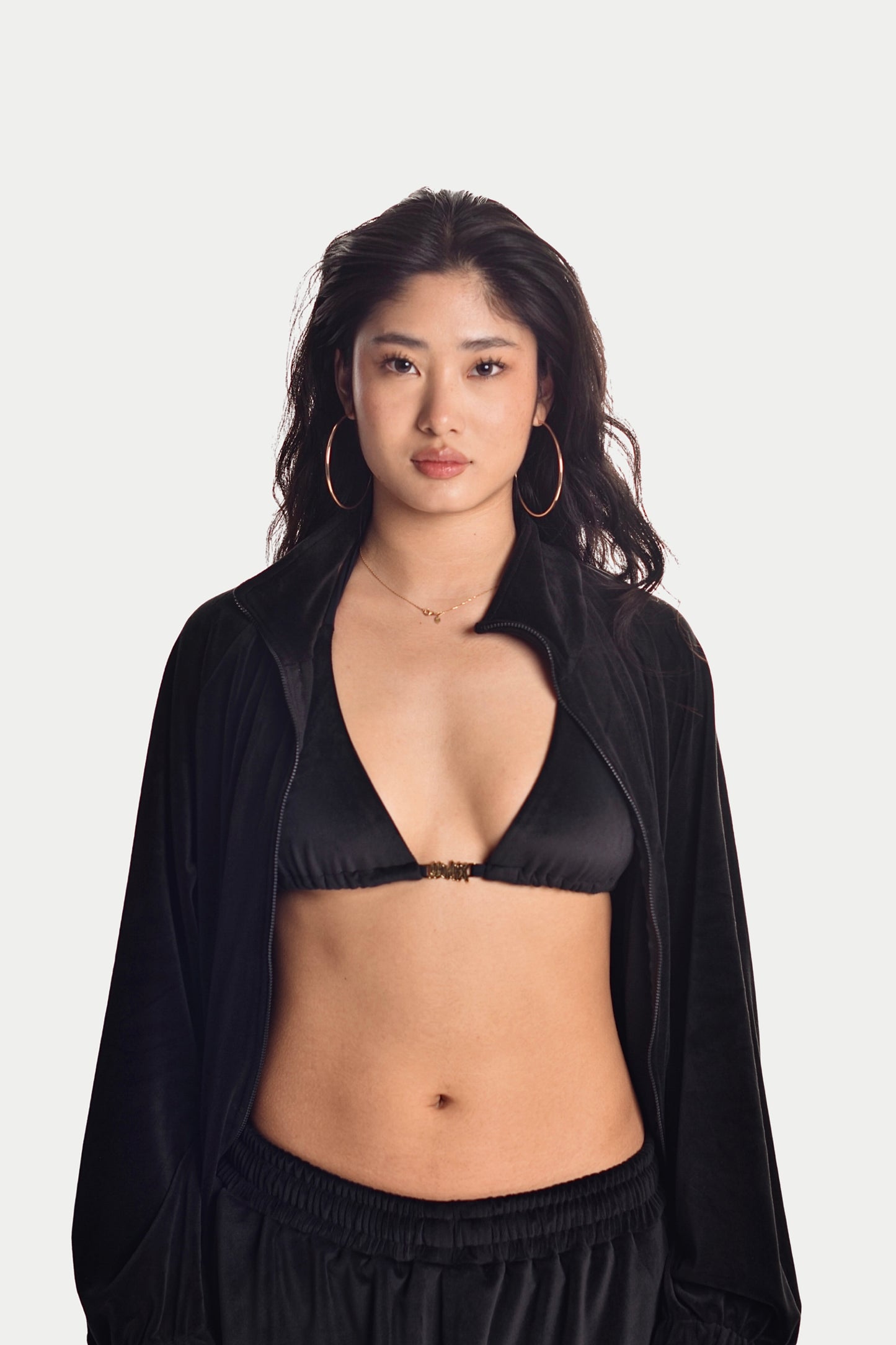 BUNDLE: Velour Set + Velour Top in Ink Black