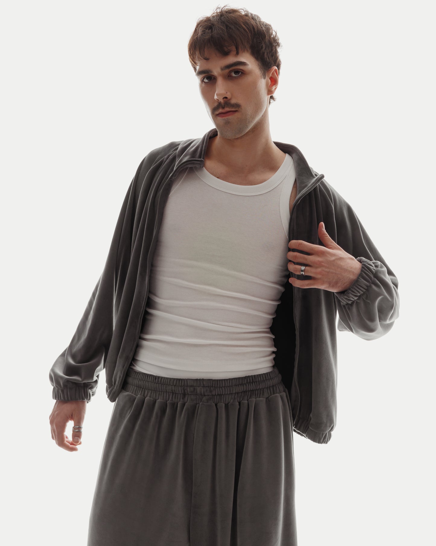 VELOUR SET in Shark Gray