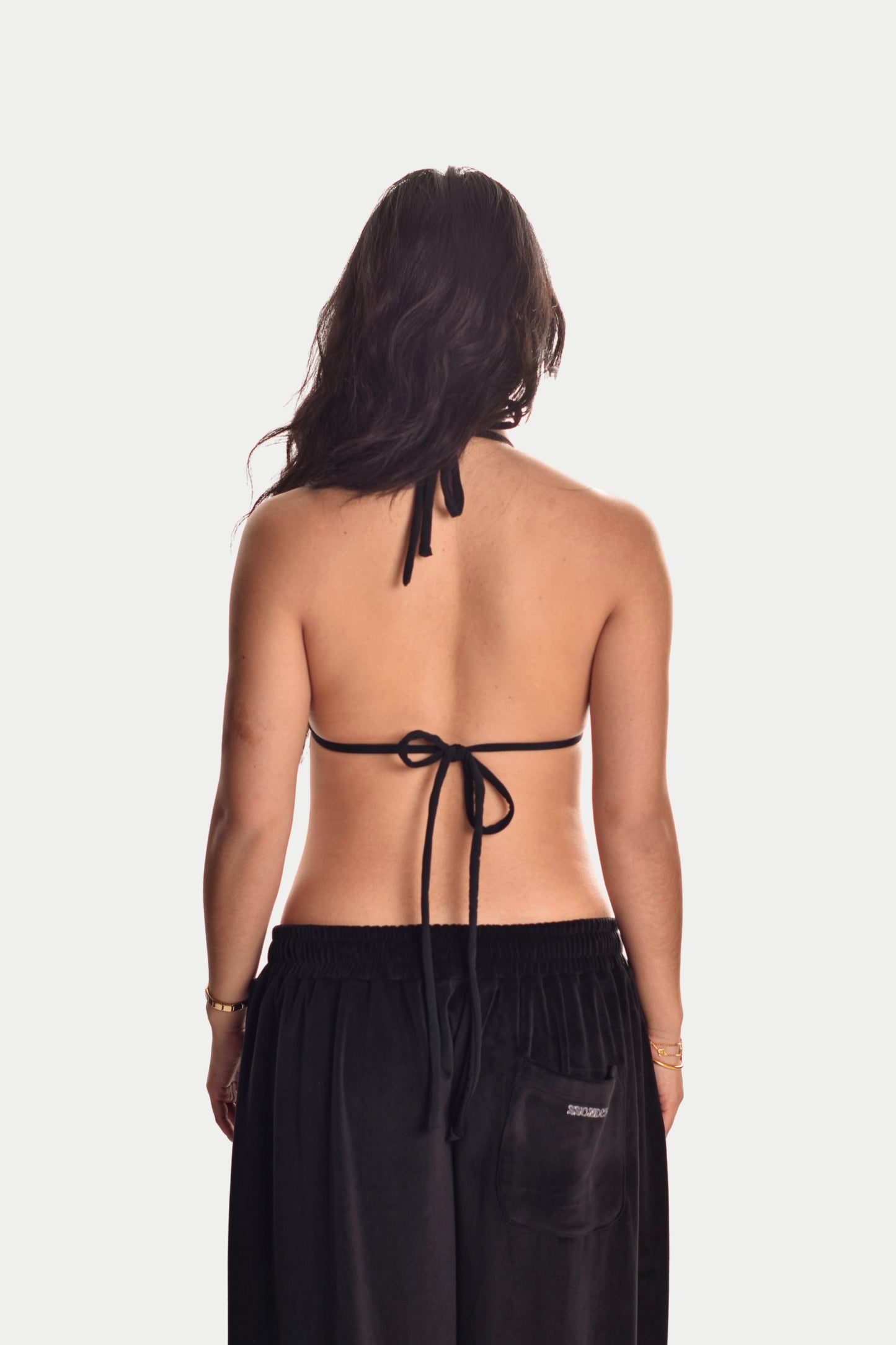 VELOUR TOP in Ink Black