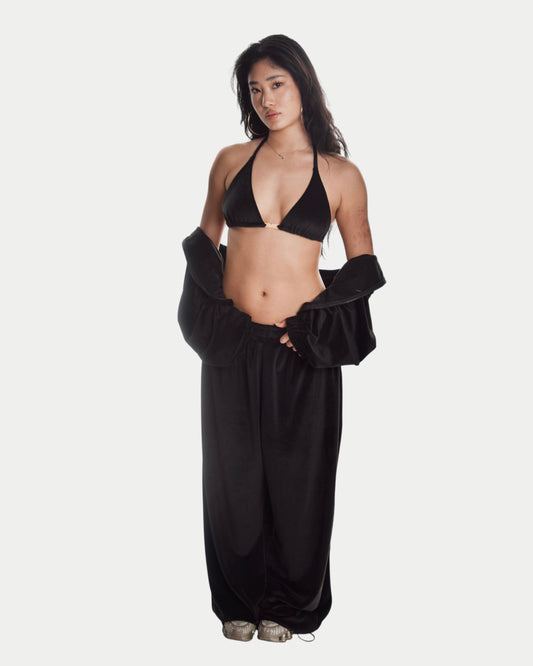 BUNDLE: Velour Set + Velour Top in Ink Black