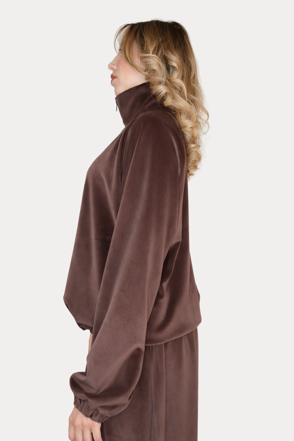 VELOUR SET in Olive Brown